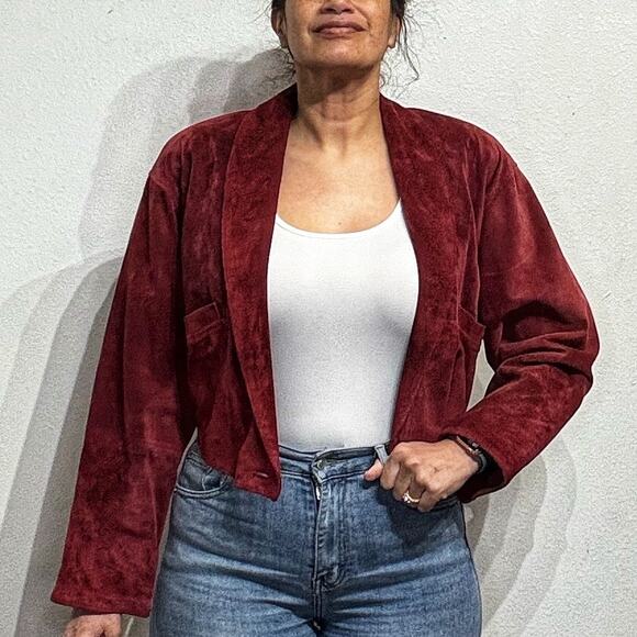 La Squadra Monte Carlo Red Suede Leather Jacket Sz M - Picture 5 of 12